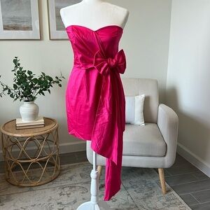 NWT French Connection Florida Summer Strapless Mini Party Dress Raspberry Size 6